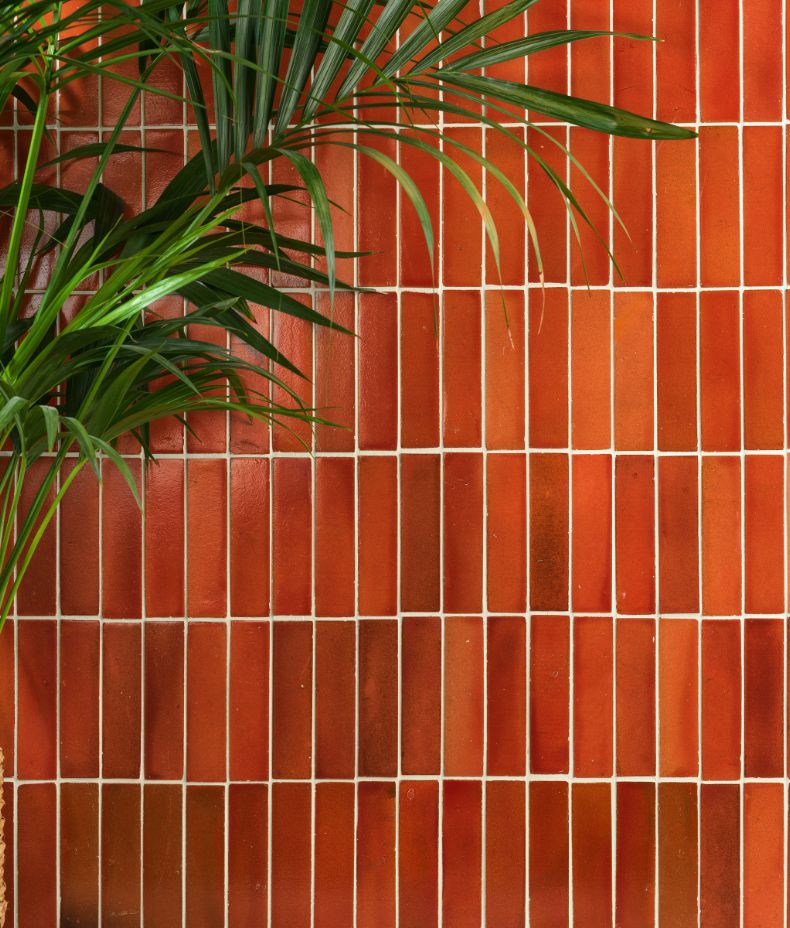 Stone Glaze Ceramic Imperial Red Gloss Brick 5x20cm Sample