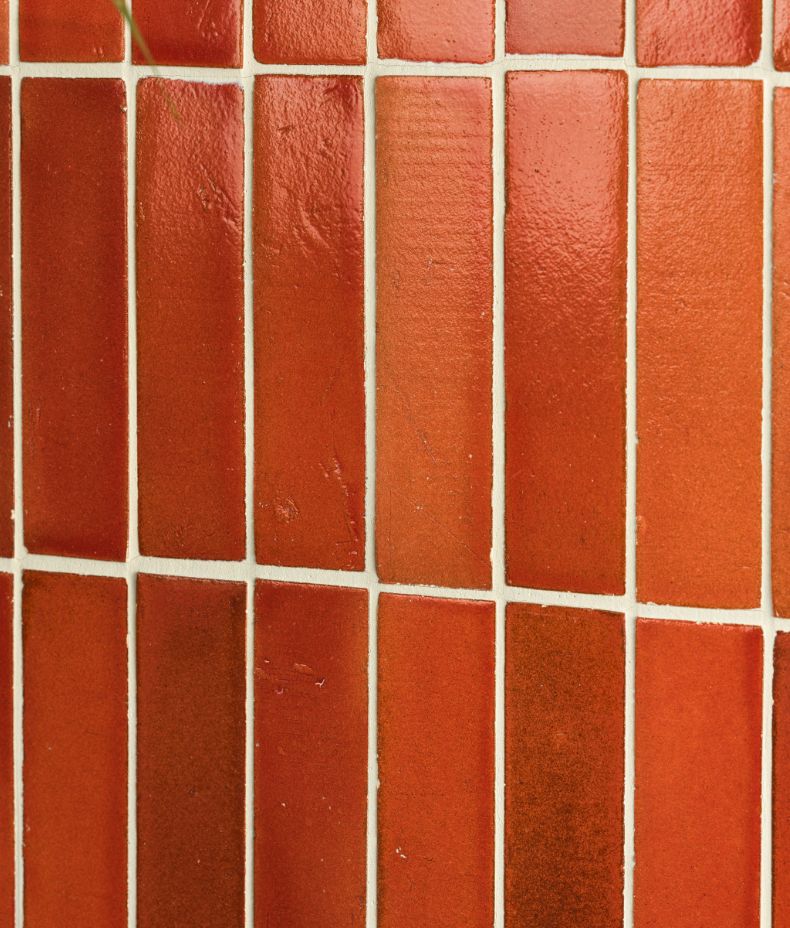 Stone Glaze Ceramic Imperial Red Gloss Brick 5x20cm Sample