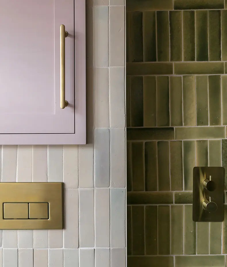 Stone Glaze Ceramic Lemongrass Gloss Brick 5x20cm Sample