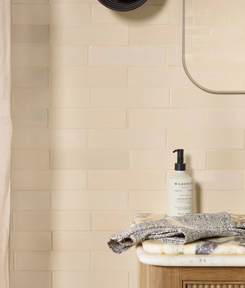 Stone Glaze Ceramic Linen Gloss Brick 5x20cm Sample