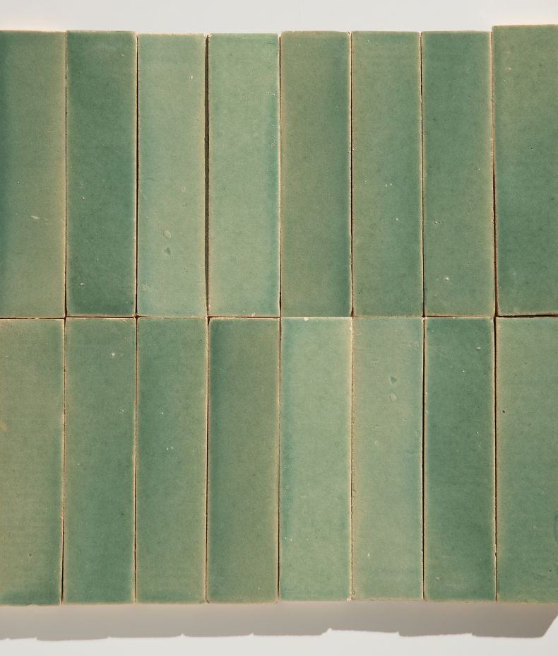 Stone Glaze Ceramic Menthol Gloss Brick 5x20cm Sample