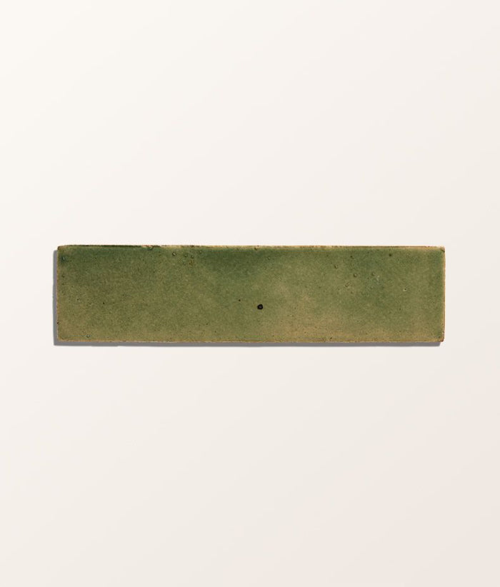 Stone Glaze Ceramic Olive Leaf Gloss Brick 5x20cm Sample