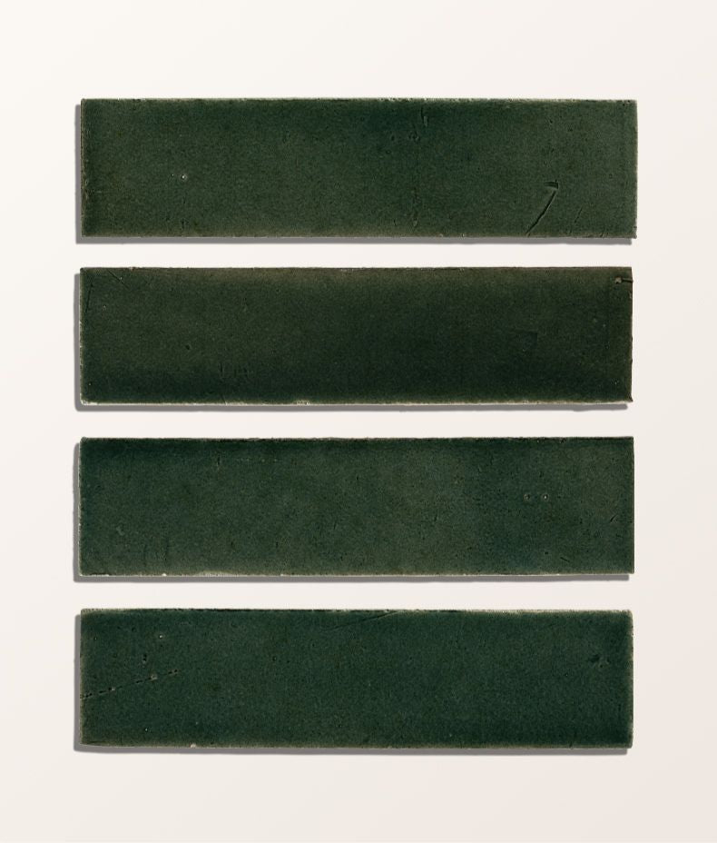 Stone Glaze Ceramic Petrol Green Gloss Brick 5x20cm