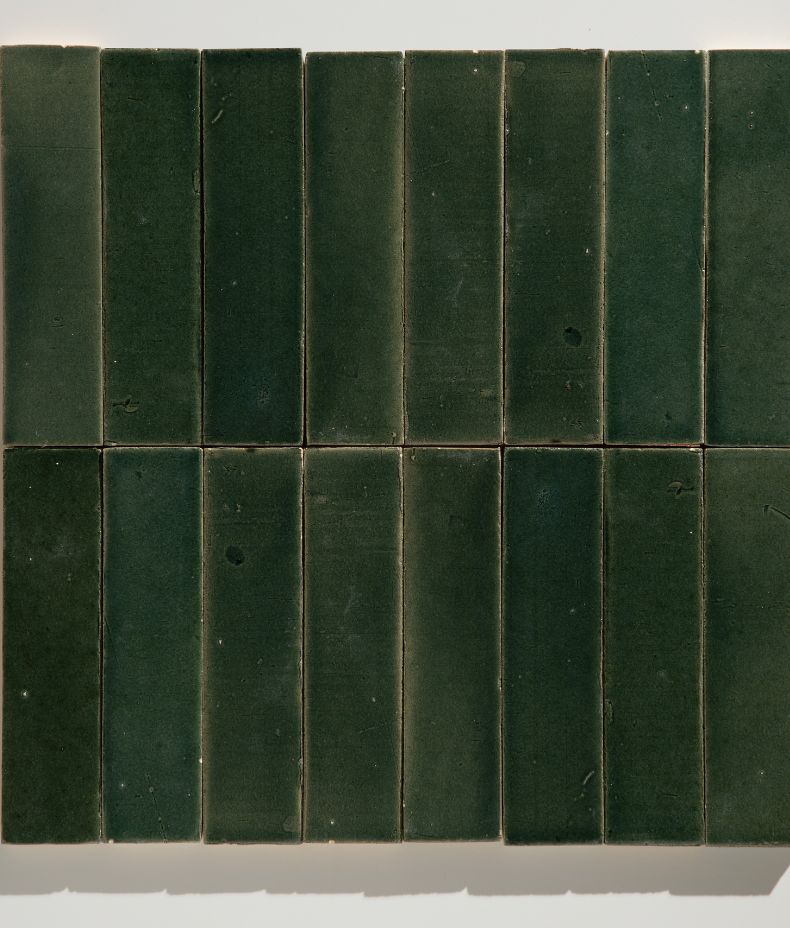 Stone Glaze Ceramic Petrol Green Gloss Brick 5x20cm