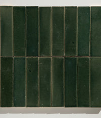 Stone Glaze Ceramic Petrol Green Gloss Brick 5x20cm Sample