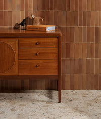Stone Glaze Ceramic Tan Gloss Brick 5x20cm Sample