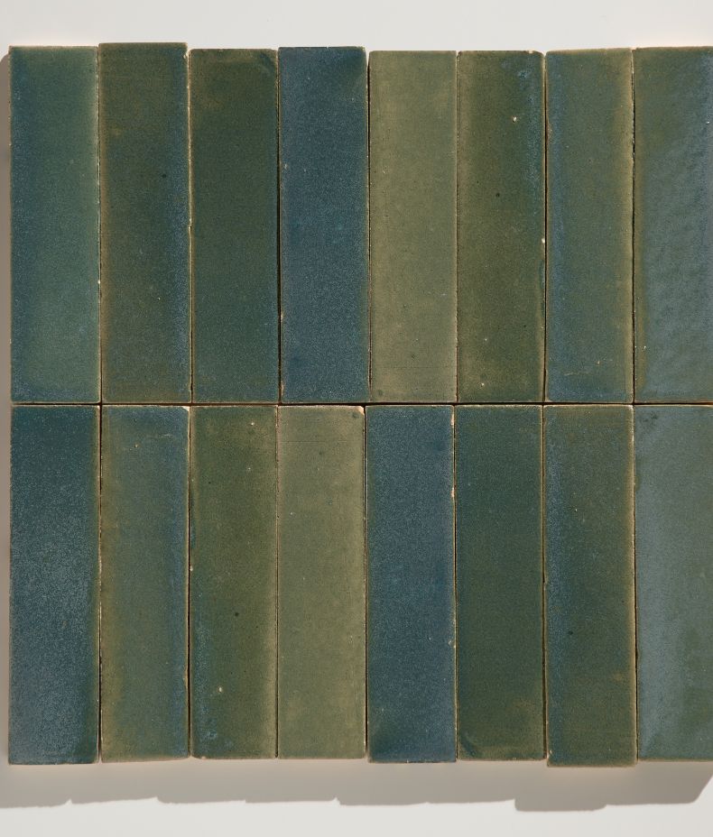 Stone Glaze Ceramic Winter Pond Gloss Brick 5x20cm Sample