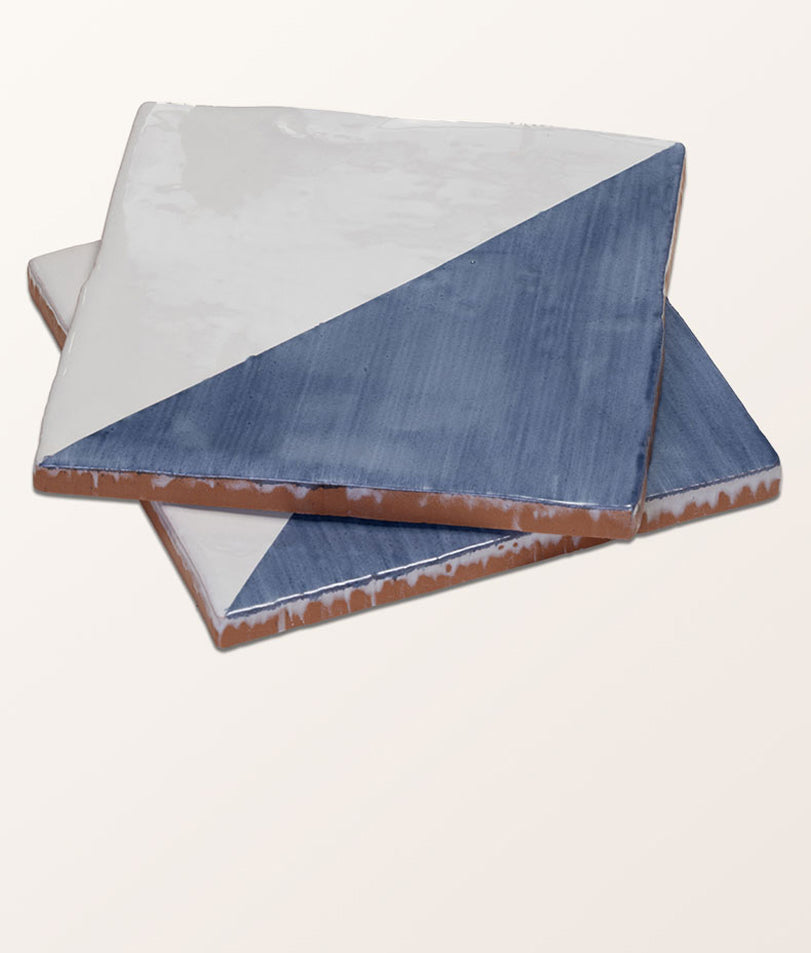 STUDIO Jamboree Handpainted Ceramic Denim Tri 13x13cm Sample