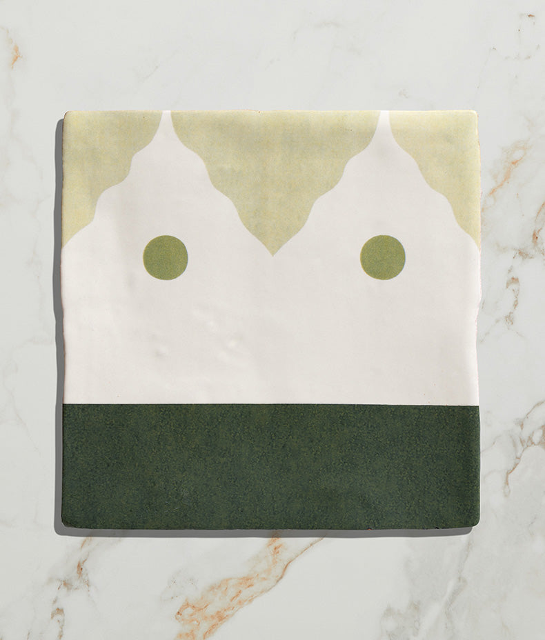STUDIO Minaret Green Dot Ceramic 13x13cm Sample