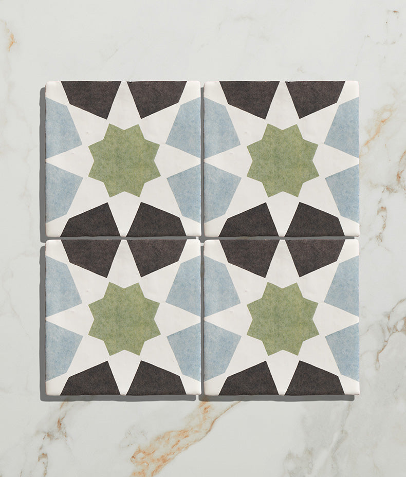 STUDIO Souk Green Star Ceramic 13x13cm