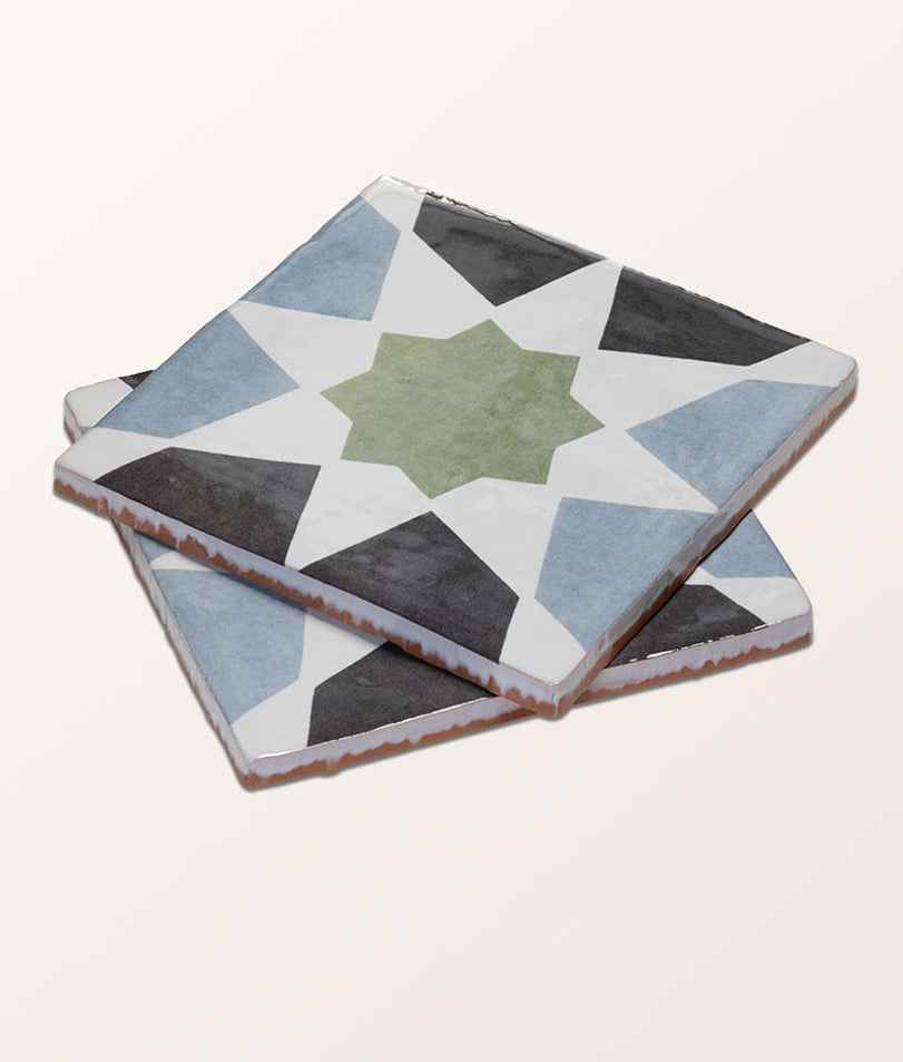 STUDIO Souk Green Star Ceramic 13x13cm Sample