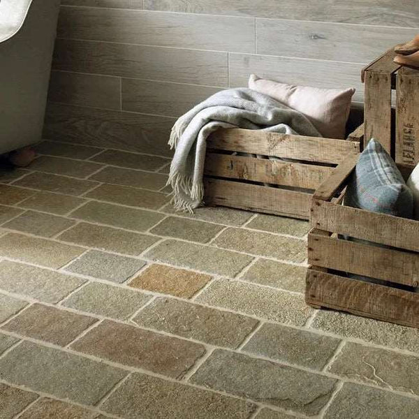 Farley Limestone Cobbles Seasoned Finish, £95.00/ M2