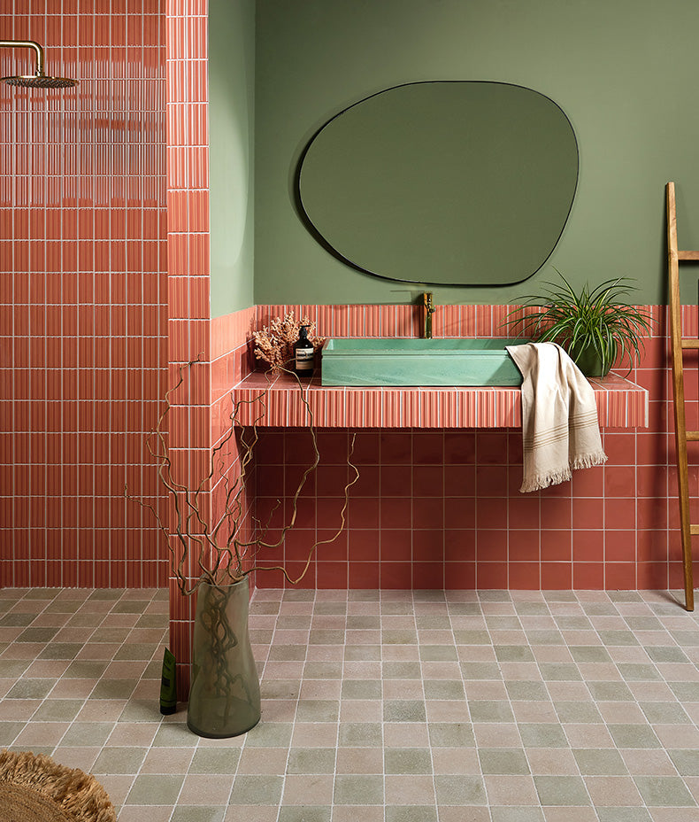 Tunstall Ceramic Fluted Brick Coral 12.5cm