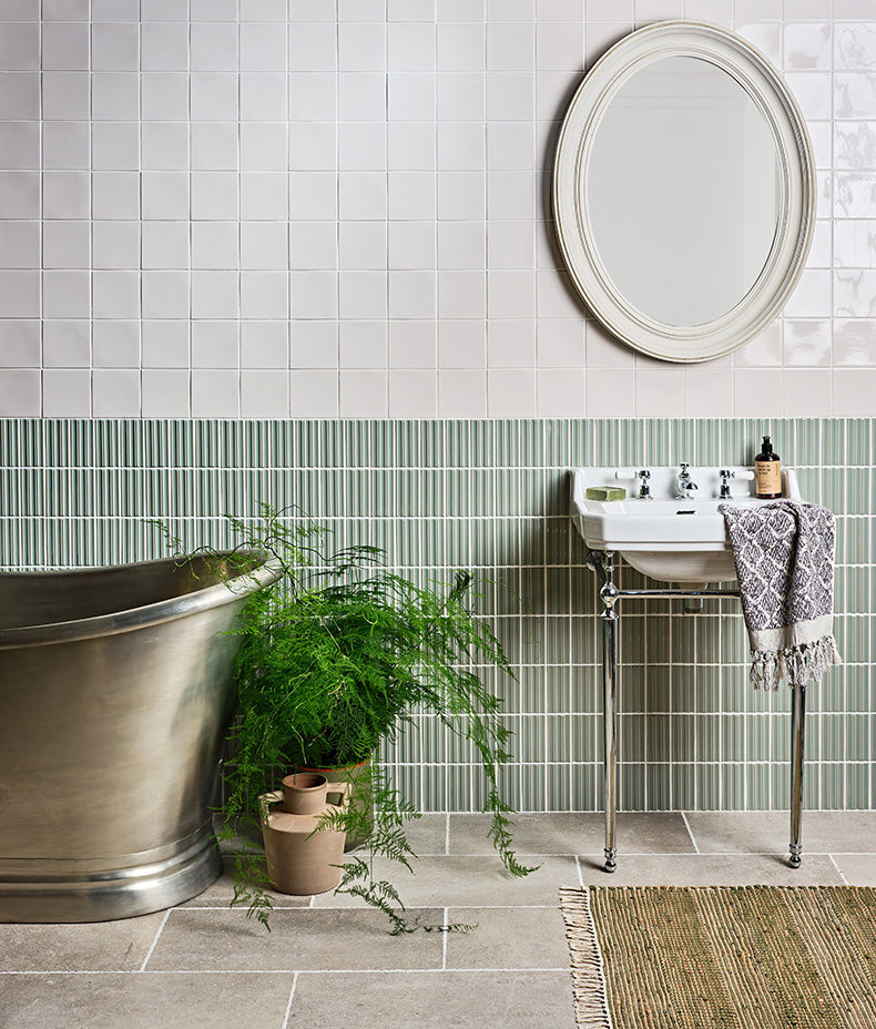 Tunstall Ceramic Fluted Brick Fern 12.5cm