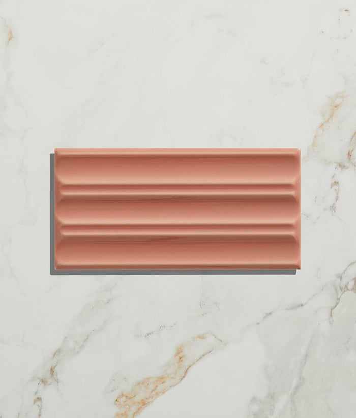 Tunstall Ceramic Fluted Brick Coral 12.5cm