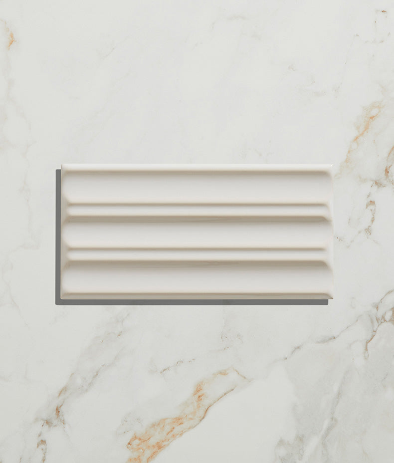 Tunstall Ceramic Fluted Brick Deep White 12.5cm