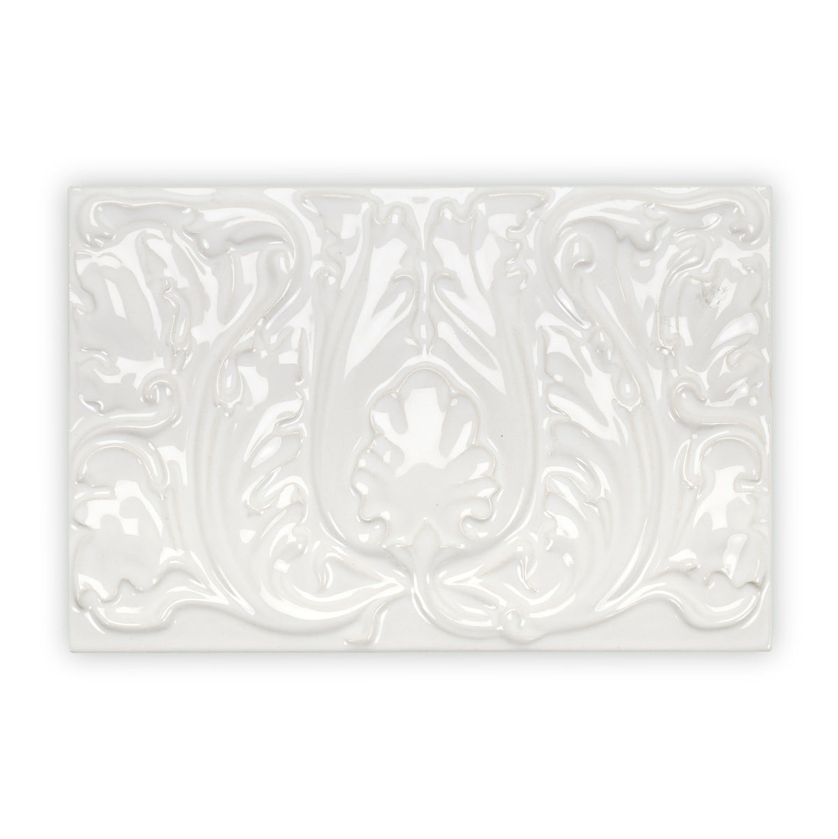 Edwardian, Caledonian , Acanthus White Decorative Tiles Sale Porcelain Decorative Tiles Fired Earth