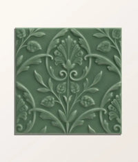 Victorian Style™ Wall Ceramic Hampton Court Vines Cabbage Green Gloss 15x15cm