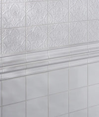 Victorian Style™ Wall Ceramic Hampton Court Vines Cotton White Gloss 15x15cm Sample