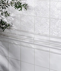 Victorian Style™ Wall Ceramic Hampton Court Vines Cotton White Gloss 15x15cm Sample