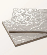 Victorian Style™ Wall Ceramic Hampton Court Vines Cotton White Gloss 15x15cm Sample