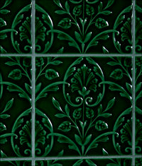 Victorian Style™ Wall Ceramic Hampton Court Vines Olive Green Gloss 15x15cm