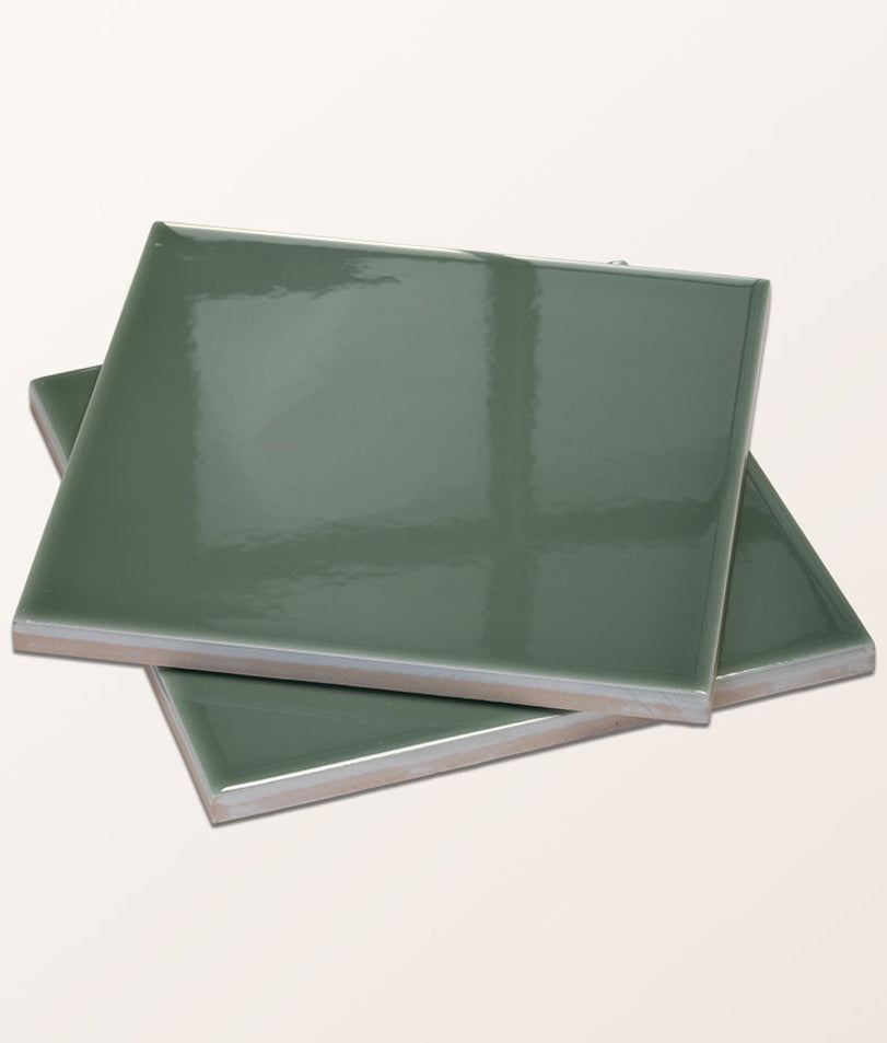 Victorian Style™ Wall Ceramic Cabbage Green Square 15x15cm