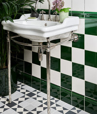 Victorian Style™ Wall Ceramic Olive Green Skirting Crackle Glaze 15x15cm