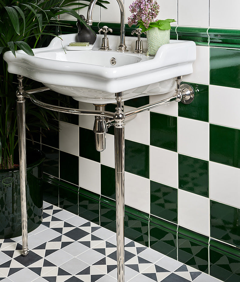 Victorian Style™ Wall Ceramic Olive Green Skirting Crackle Glaze 15x15cm Sample