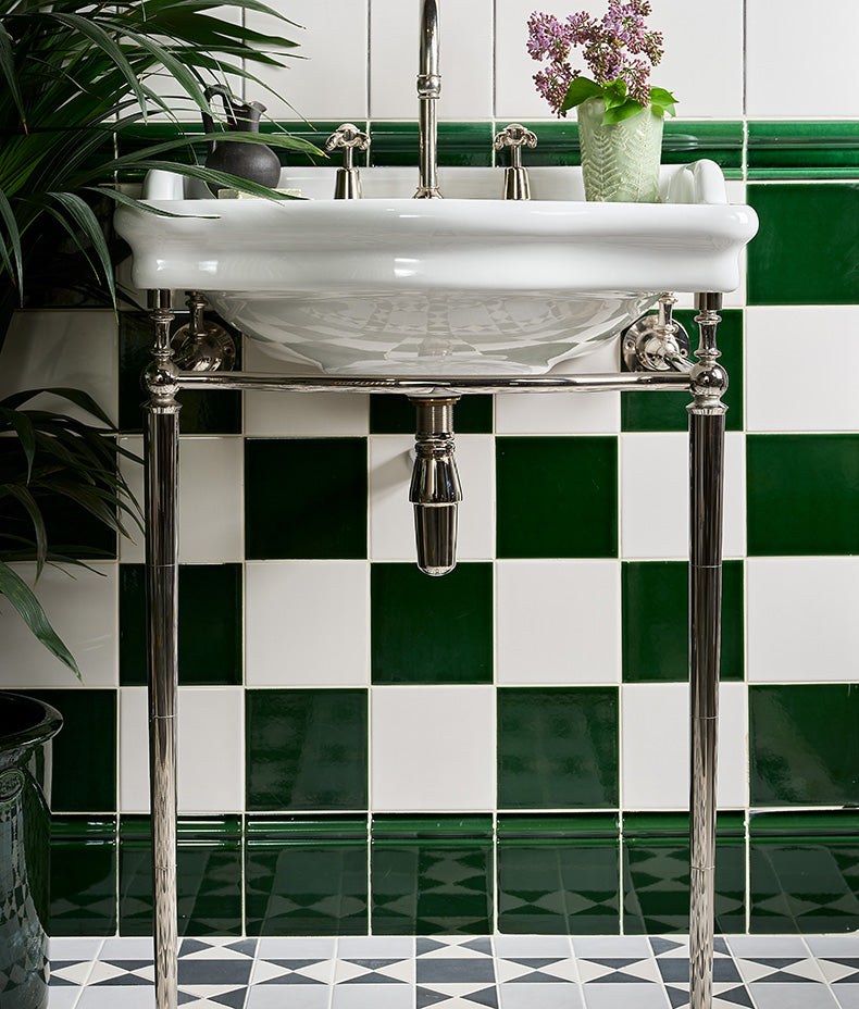 Victorian Style™ Wall Ceramic Olive Green Skirting Crackle Glaze 15x15cm