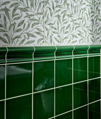 Victorian Style™ Wall Ceramic Olive Green Dado Crackle Glaze 7.5x15cm
