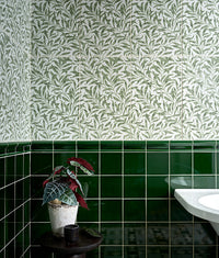 Victorian Style™ Wall Ceramic Olive Green Square Crackle Glaze 15x15cm