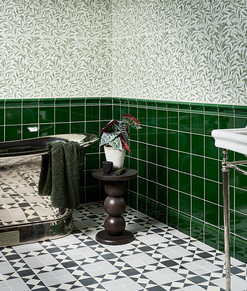 Victorian Style™ Wall Ceramic Olive Green Square Crackle Glaze 15x15cm Sample