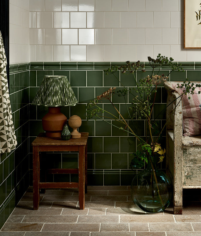 Victorian Style™ Wall Ceramic Cabbage Green Square 15x15cm