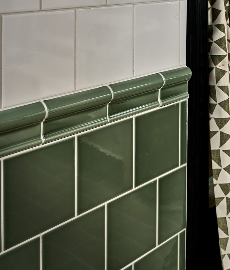 Victorian Style™ Wall Ceramic Cabbage Green Square 15x15cm
