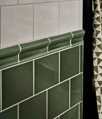 Victorian Style™ Wall Ceramic Cabbage Green Dado 7.5x15cm Sample