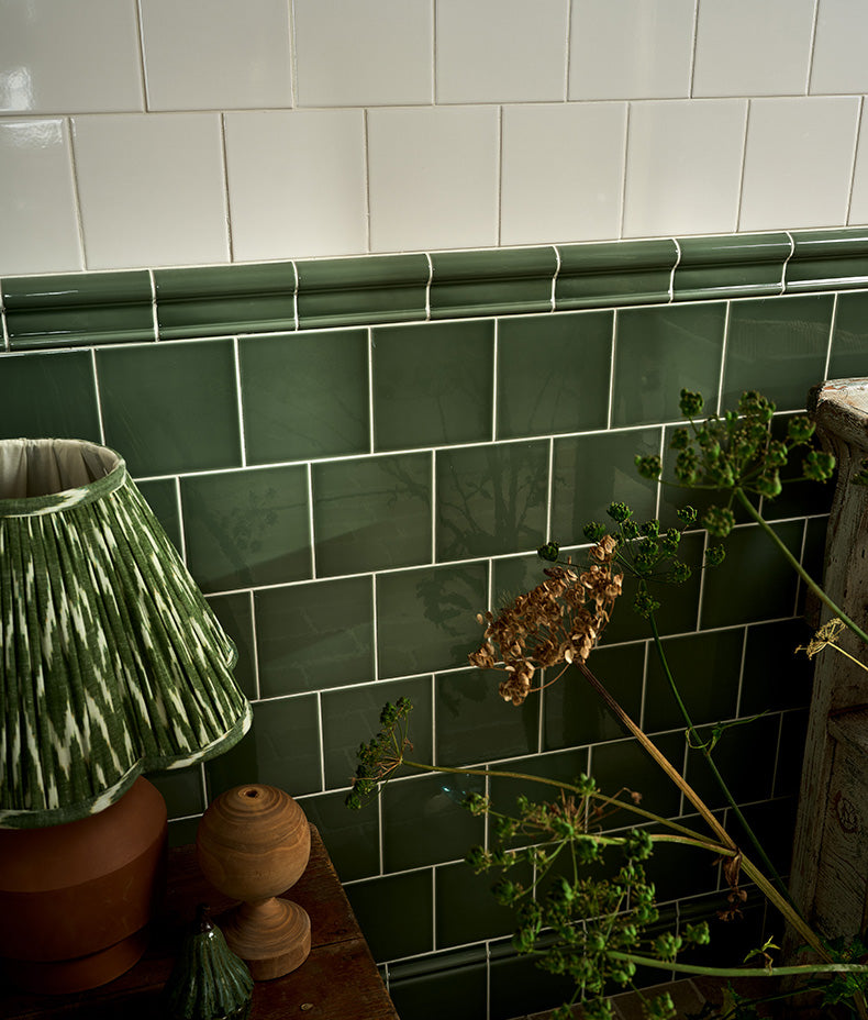 Victorian Style™ Wall Ceramic Cabbage Green Square 15x15cm Sample