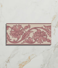 Victorian Style™ Wall Ceramic Decor Carnation Border Rose 7.5x15cm 21423