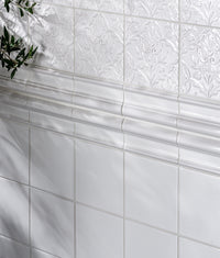 Victorian Style™ Wall Ceramic Cotton White Dado 7.5x15cm Sample