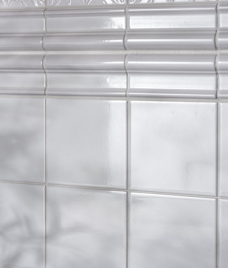 Victorian Style™ Wall Ceramic Cotton White Dado 7.5x15cm Sample
