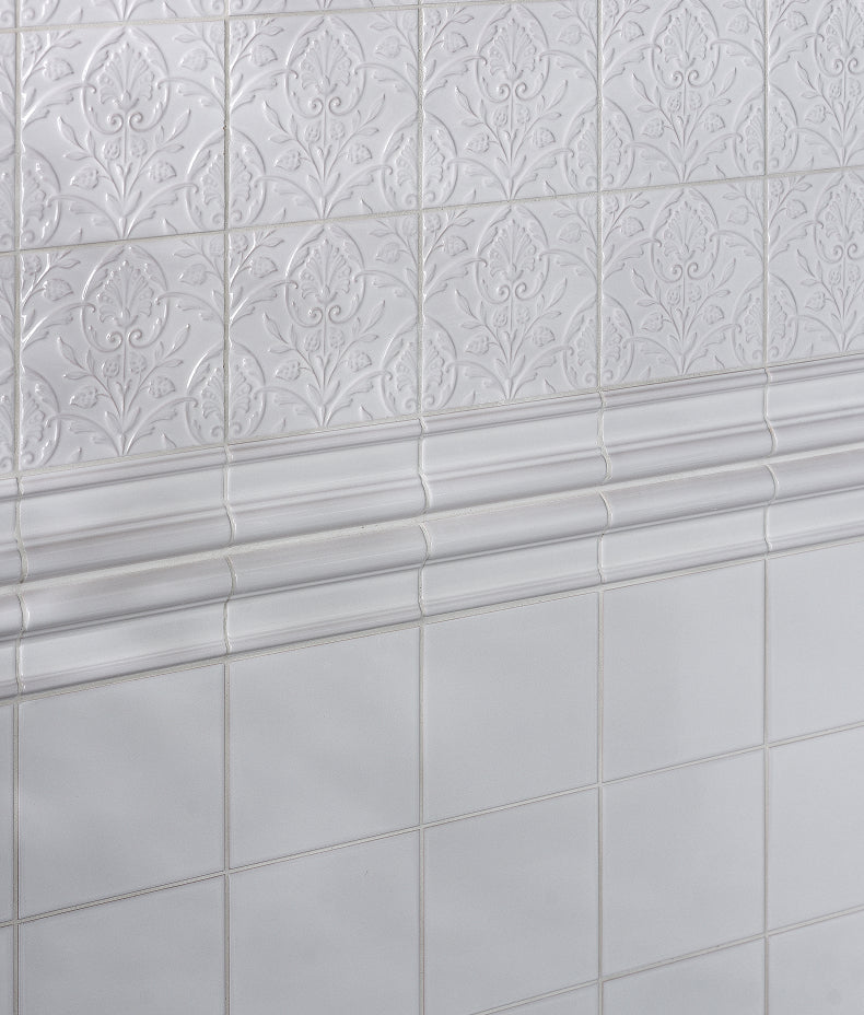 Victorian Style™ Wall Ceramic Cotton White Dado 7.5x15cm