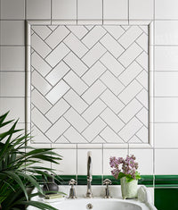 Victorian Style™ Wall Ceramic Antique White Simple Beading Crackle Glaze 3x15cm Sample