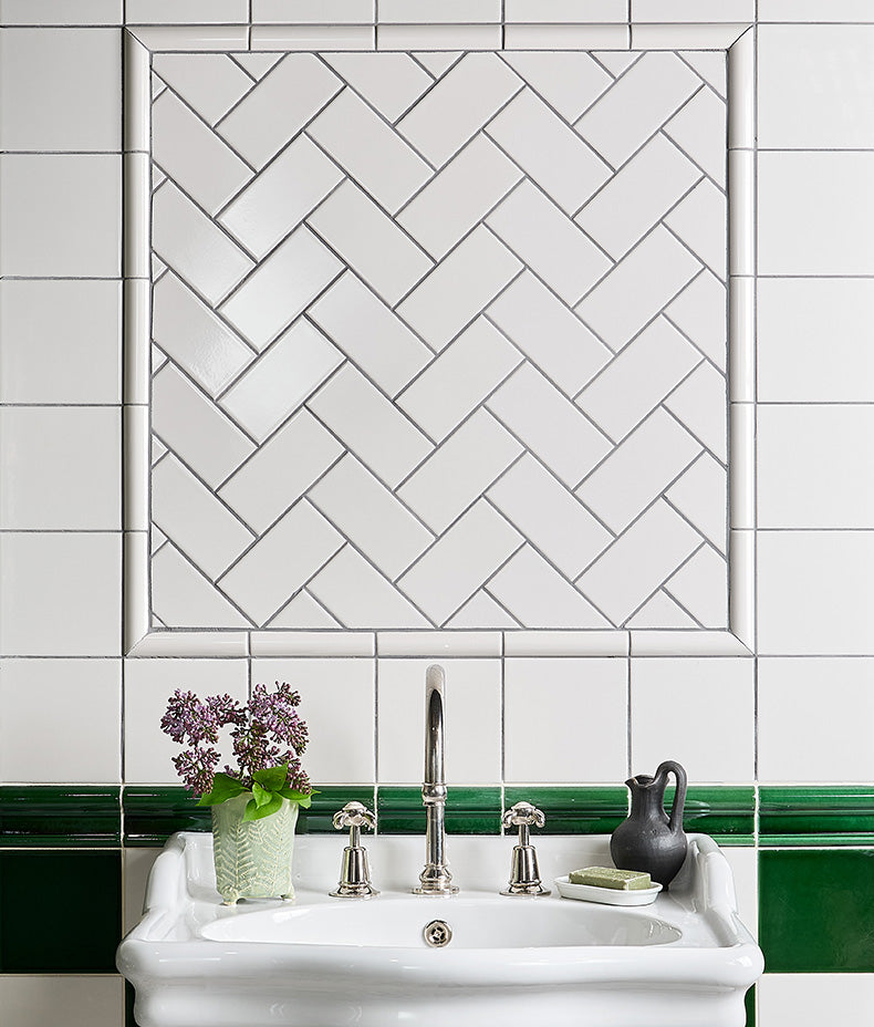 Victorian Style™ Wall Ceramic Antique White Square Crackle Glaze 15x15cm Sample