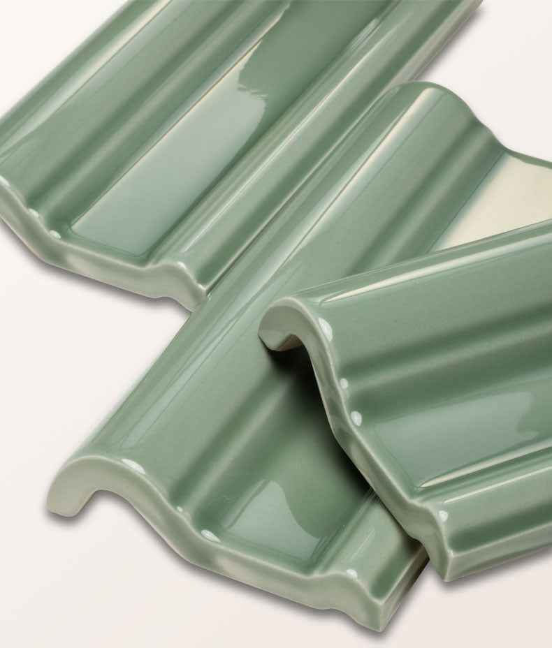Victorian Style™ Wall Ceramic Cabbage Green Dado 7.5x15cm Sample