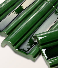 Victorian Style™ Wall Ceramic Olive Green Dado Crackle Glaze 7.5x15cm