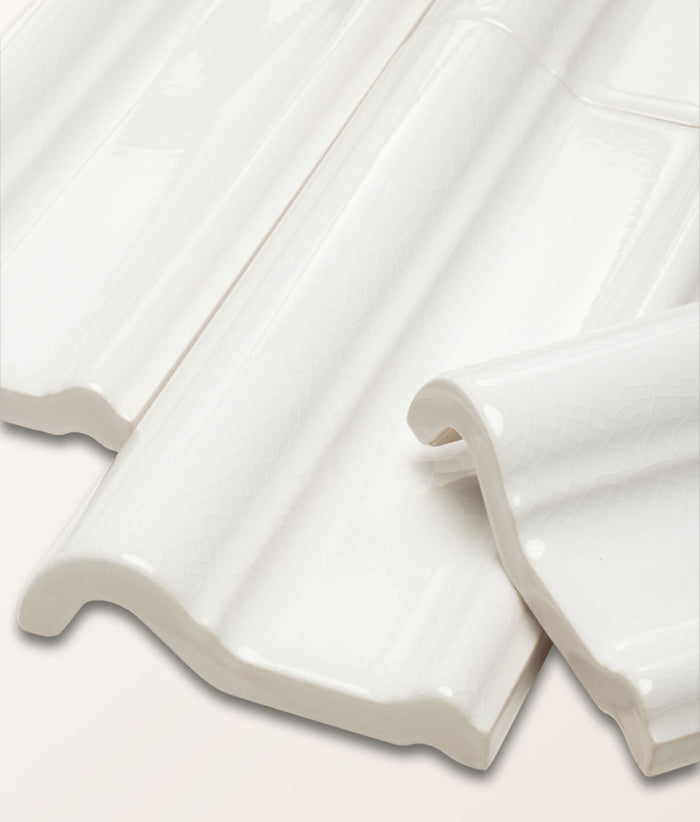 Victorian Style™ Wall Ceramic Antique White Dado Crackle Glaze 7.5x15cm Sample