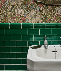 Victorian Style™ Wall Ceramic Emerald Green Dado Crackle Glaze 7.5x15cm