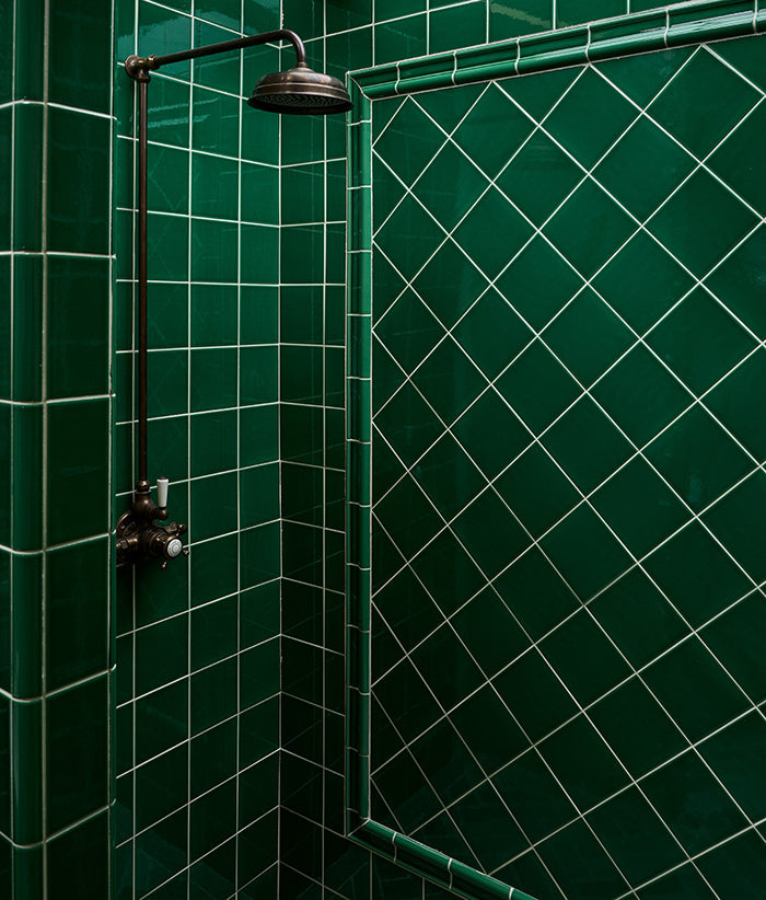 Victorian Style™ Wall Ceramic Emerald Green Square Crackle Glaze 15x15cm
