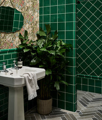 Victorian Style™ Wall Ceramic Emerald Green Square Crackle Glaze 15x15cm