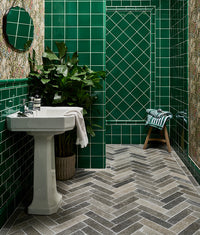 Victorian Style™ Wall Ceramic Emerald Green Square Crackle Glaze 15x15cm